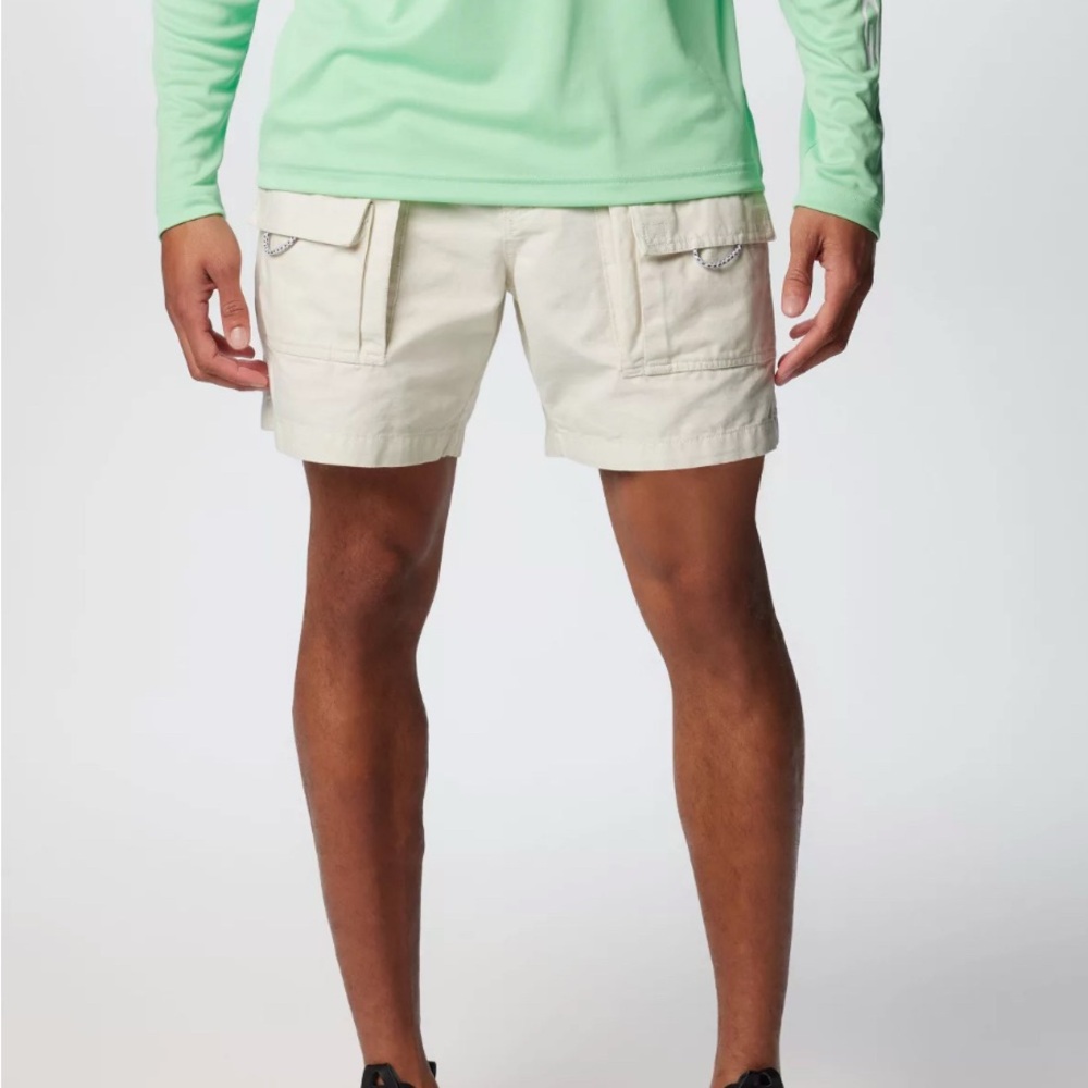 COLUMBIA PFG Men's Stone Color Brewha II Cargo Shorts